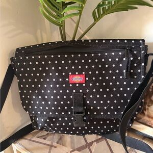 Dickies Black White Polka Dot Messenger Bag